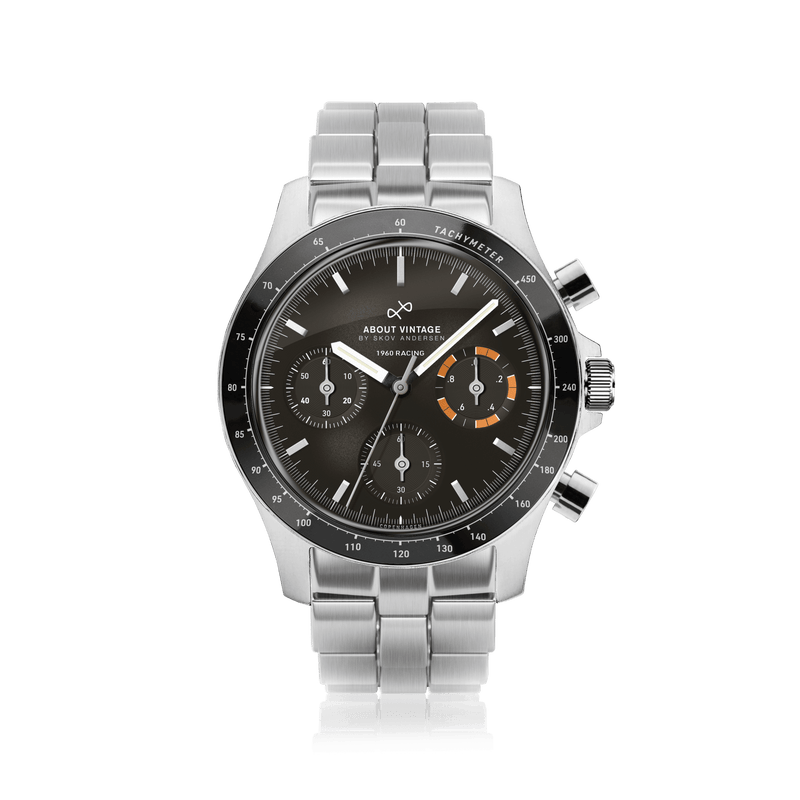 1960 Racing Chronograph, Steel / Black & Orange