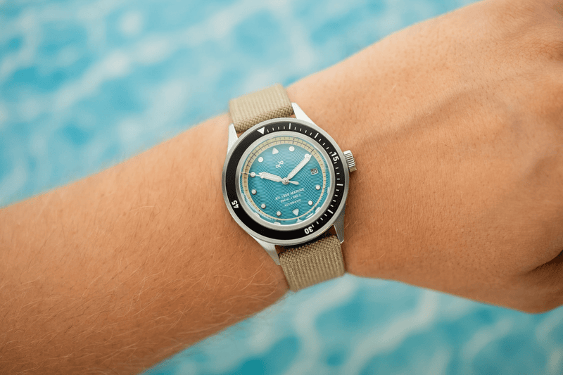 1956 Marine Automatic, Steel / Caribbean Blue