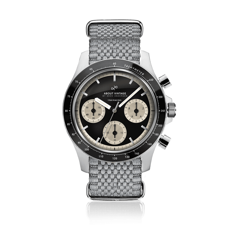 1960 Racing Chronograph, Steel / Black & Off White
